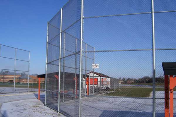 The baseball court with steel fence at Batavia, IL  