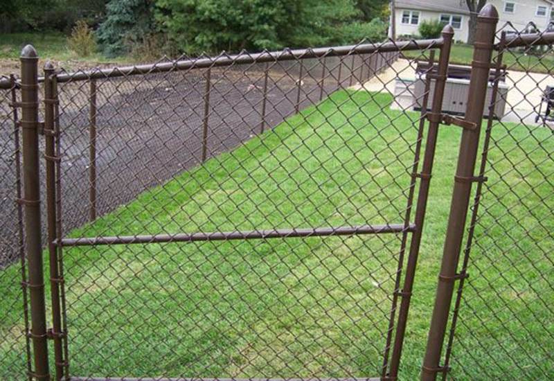Brown Chain Link Vinyl Fence by Paramount Fence