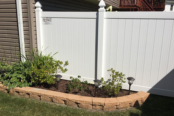 White color fence gate in residential house at Batavia, IL 