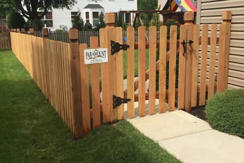 Spaced wooden fencing for compact space,IL