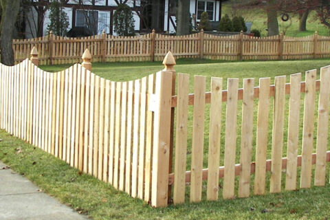 Picket Scalloped Fencing in garden, IL