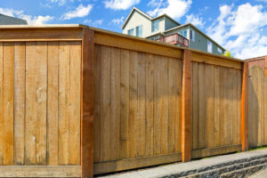 Backyard new wood fence