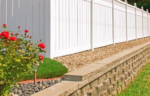 New white vinyl fence for a home in Chicago, IL